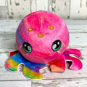 Squeezamals Candy Octopus 3.5" Squishy Plush Stuffed Animal Tie Dye Rainbow Pink